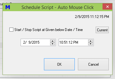 Schedule Auto Mouse Click Script to run at a Later Date and Time